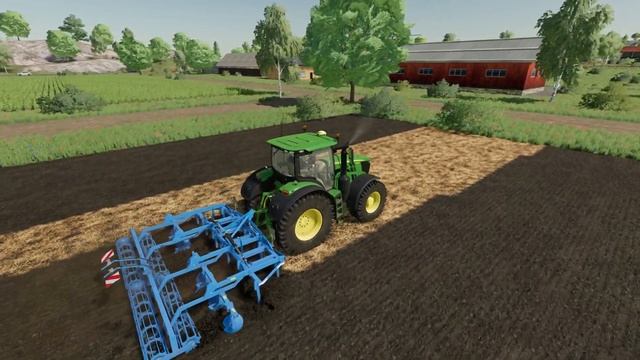Культивация на Джон Дир. Cultivation of a field on a tractor by John Deere "no comment"