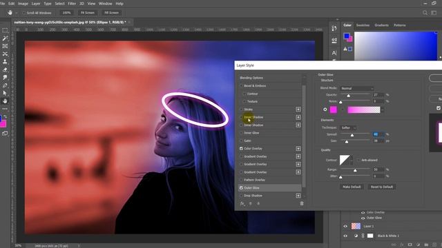 Super Easy Neon Light Effect Photo Editing  Photoshop