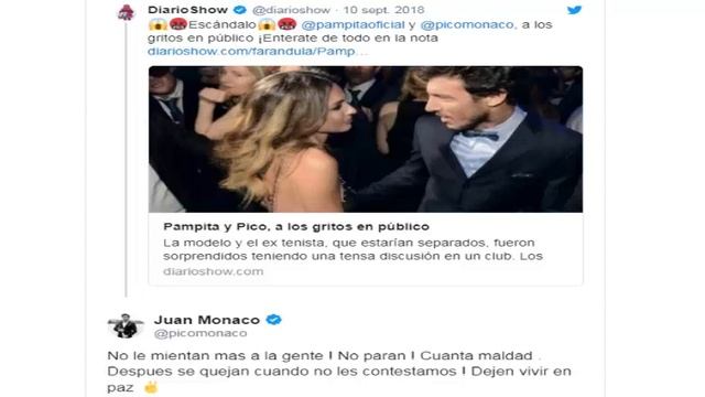 Pico Mónaco, indignado ante la versión de una pelea a los gritos con Pampita смотреть онлайн