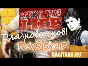 Как играть Сектор Газа - "ЛАЙФ". на простых аккордах, разбор для начинающих, на гитаре