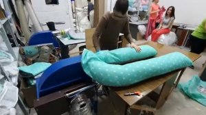 Набивочный пылесос НПШ-01 (набивочная машина) в работе