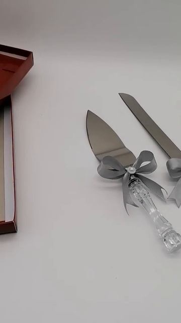 Приборы для свадебного торта - код. DC-0168-26 (серебристый цвет) смотреть онлайн