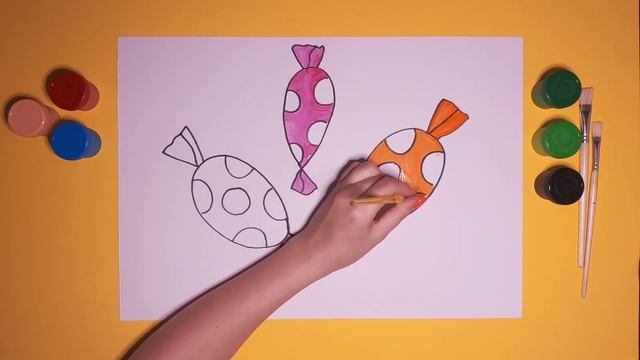 Candies Cartoon Drawing, Painting and Coloring for Kids, Toddlers