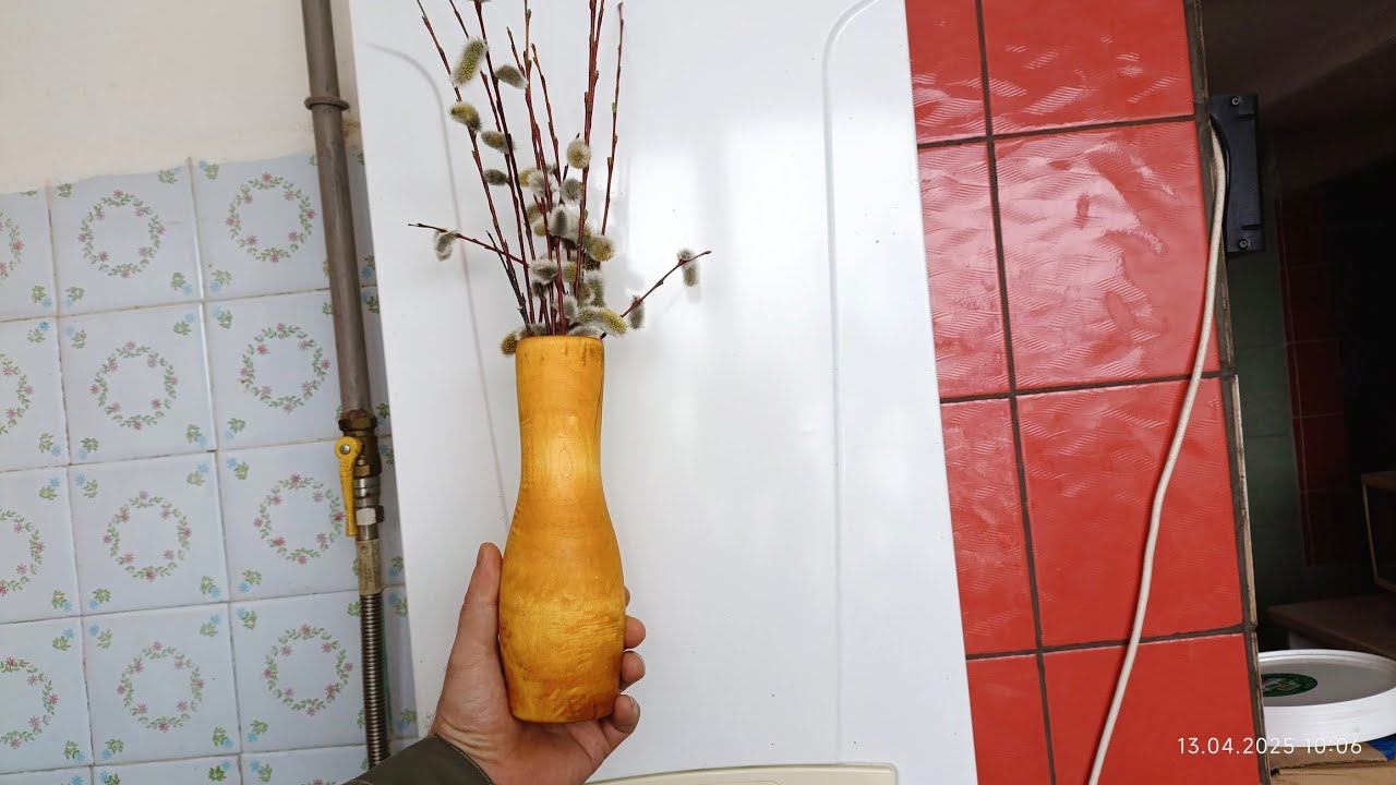 с праздником вербы! вазония из коряги под сухостой икебаны. морилка лиственница и масловоском покрыл