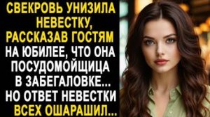 Свекровь унизила невестку, рассказав гостям на юбилее, что она посудомойщица в забегаловке...