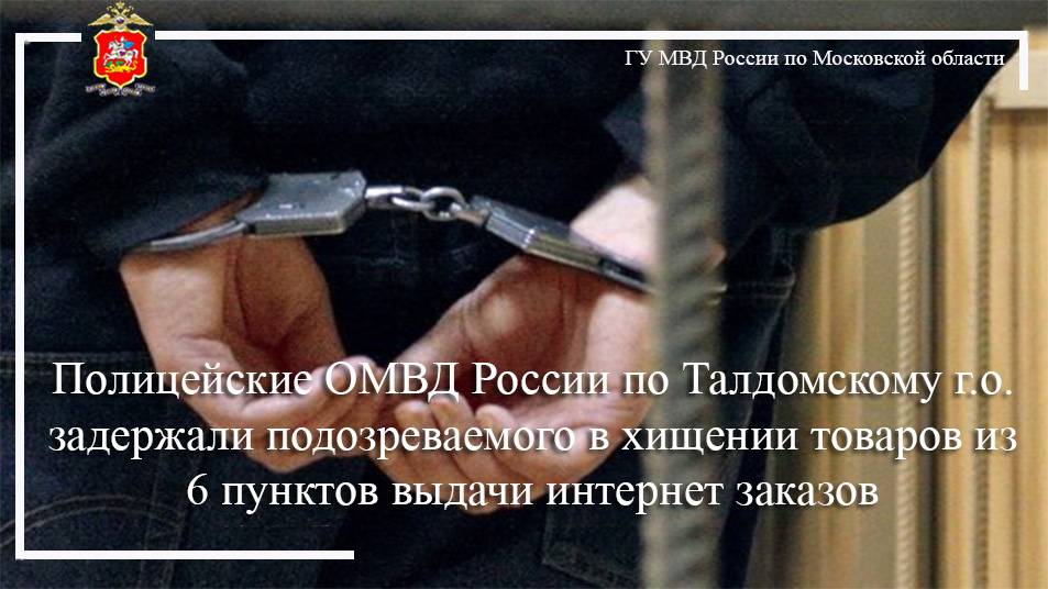 Полицейские ОМВД России по Талдомскому г.о. задержали подозреваемого в хищении товаров из 6 пунктов