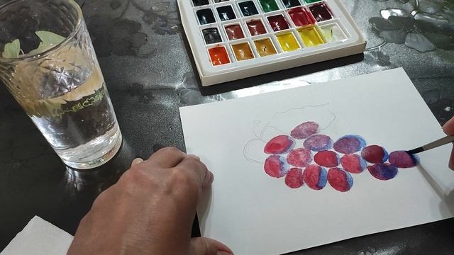 Гроздь на бумаге: рисуем виноград шаг за шагом – Thread & Bloom