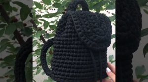 🧶Вязаный рюкзак из трикотажной пряжи🧶