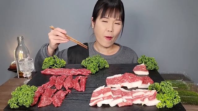 술먹방♡ 저도 먹어 봤어요!!!☺️한우 차돌박이 육회, 한우 치마살 육사시미🥩 육회, 소주 먹방 Raw beef, raw fish, and soju mukbang ASMR