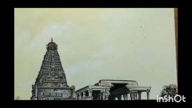 Sepia effect art of BIG TEMPLE, Tanjore. relief art work. #oilpainting #bigtemple #thanjavur смотреть онлайн