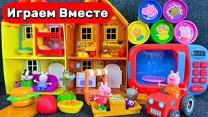 Игрушки из мультиков ! Свинка Пеппа 🐷 фрукты и игровая площадка ! Видео для детей