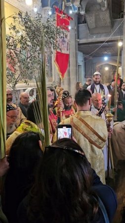 Коптская Праздничная Служба в Пальмовое воскресенье у Камня Помазания