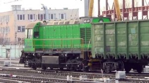 ТГМ6Д-0240 с маневровым грузовым поездом