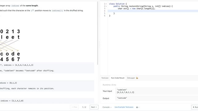 Amazon Interview Problem - Shuffle String