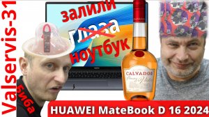 Залили ноутбук HUAWEI MateBook D 16 2024