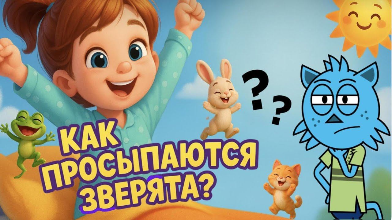 Кто как просыпается?  Весёлая песня с Мурзиком и зверятами!
