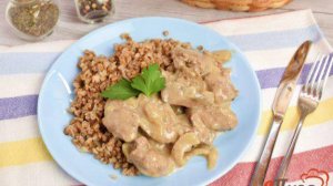 Гречка с куриной печенью