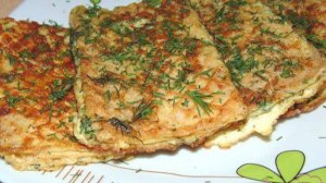 Куриное мясо с овощами в вафле