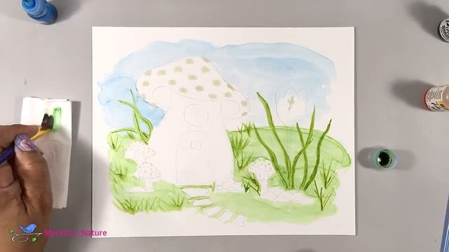 162] ALCOHOL INK Painting WITHOUT Isopropyl Alcohol 🍄 Masking Fluid Fun 🧚🏽♀️ Fairy Mushroom