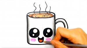 Как нарисовать КРУЖКУ С КОФЕМ кавайи