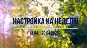 Настройка на неделю 14.04 - 20.04.2025