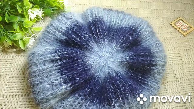 Вязание. Берет спицами из ALIZE NATURALE английской резинкой. Готовая работа сентября. Обзор. смотреть онлайн