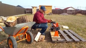 Колка дров. Тополь. Дровокол BRAIT BLS525 /2200 Вт. Часть 1.
