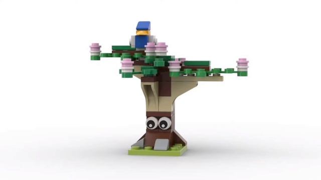 LEGO. Как построить Весеннее дерево c глазами из лего. Полибег 40096 #lego #tutorial #bricklady (1)