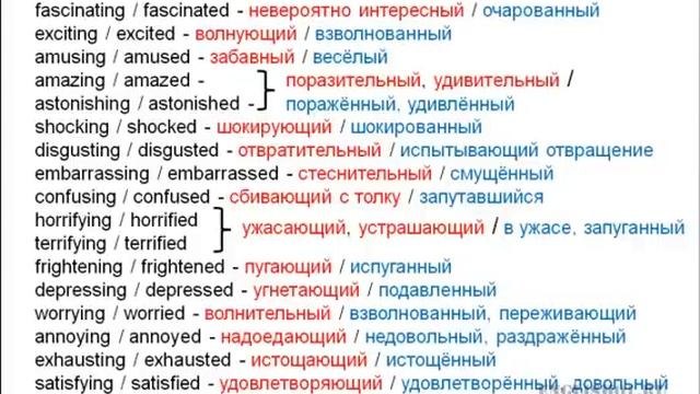 Прилагательные с окончанием -ing и -ed - Английский по синему Murphy (Albert Kakhnovsky)