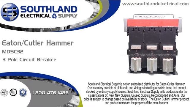 Eaton Cuter Hammer, MDSC32, 3200 Amp, 100kA@ 600 Volt, 3 Pole, Insulated Case Circuit Breaker смотреть онлайн