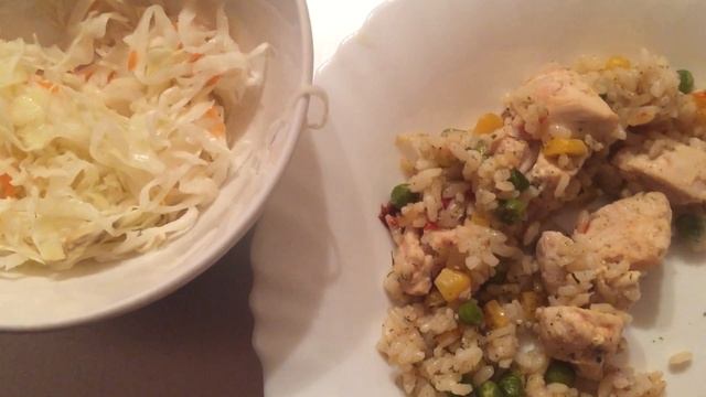 ASMR Eating chewing whisper - Rice with chicken/ АСМР еда шепот чавканье - Курица с рисом