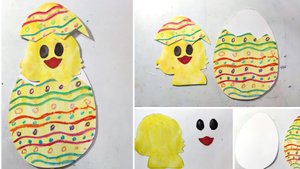 Цыплёнок в яйце поделка к Пасхе для малышей