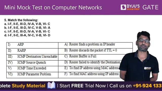 NIELIT 2023 CSE | Computer Network | Mini Mock Test on Computer Networks | BYJU'S GATE
