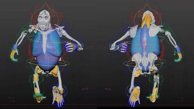 Realistic anatomical simulation of a gorilla using Ziva Dynamics. смотреть онлайн