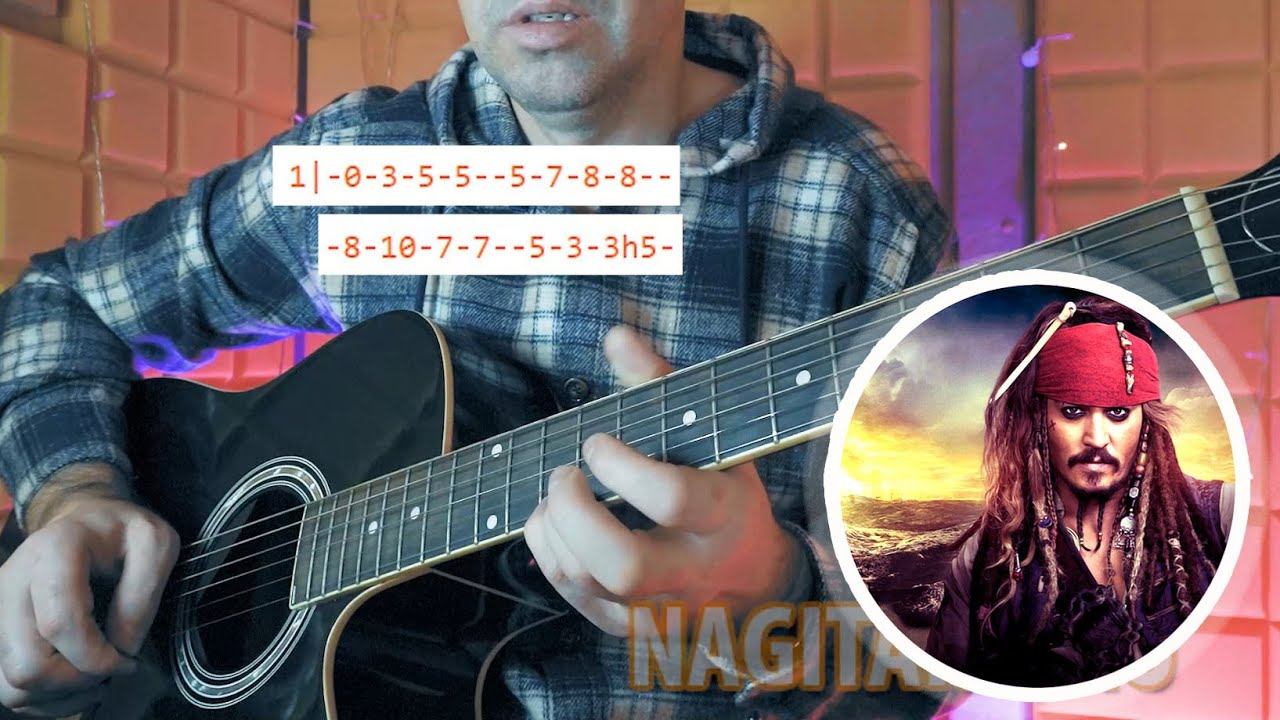 ПИРАТЫ КАРИБСКОГО МОРЯ. На одной струне на гитаре. Разбор с табами для начинающих смотреть онлайн