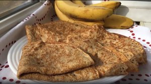 Блины с Бананом на кефире (ПП рецепт). Блины из рисовой и цельнозерновой муки!