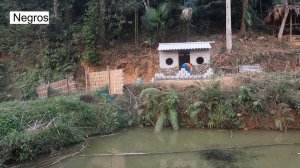 София 6. Заканчивает облицовку домика камнем.