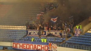 Факел  Сокол 07.09.2015. Фанаты Факела. Дым над стадионом.