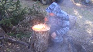 85 Таежный Лайфхак Трубка для розжига костра из стеблей растений тайга Сибирь на рыбалке 7000