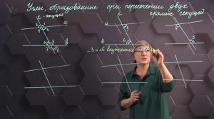 51. Углы, образованные при пересечении двух прямых секущей. 7 класс