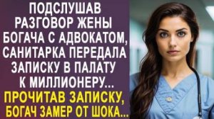 Подслушав разговор жены богача с адвокатом, санитарка передала записку в палату к миллионеру...