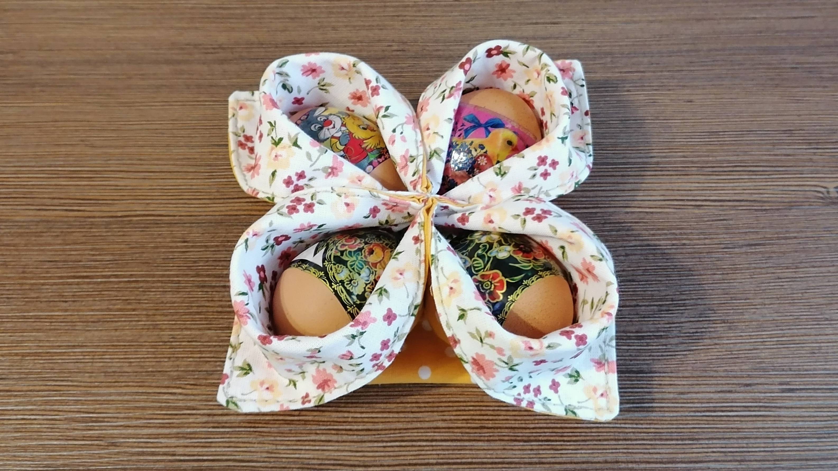 Текстильная корзинка для пасхальных яиц.