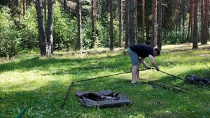 Установка садового шатра VLAKEN