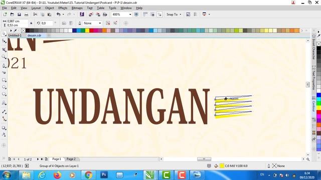 Tutorial Membuat Undangan Pernikahan Postcard P1- FREE DOWNLOAD FILE .CDR смотреть онлайн