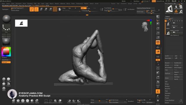 Eyes of Lamia - Anatomy Practice Sculpt. 3600 Seconds in Zbrush смотреть онлайн