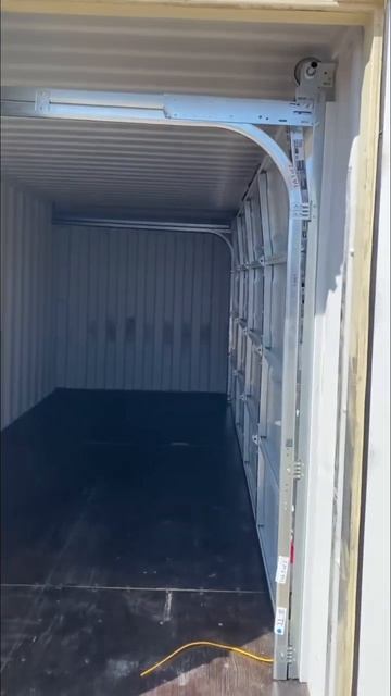 Garage door install on a shipping container! #fabrication #shippingcontainersforsale