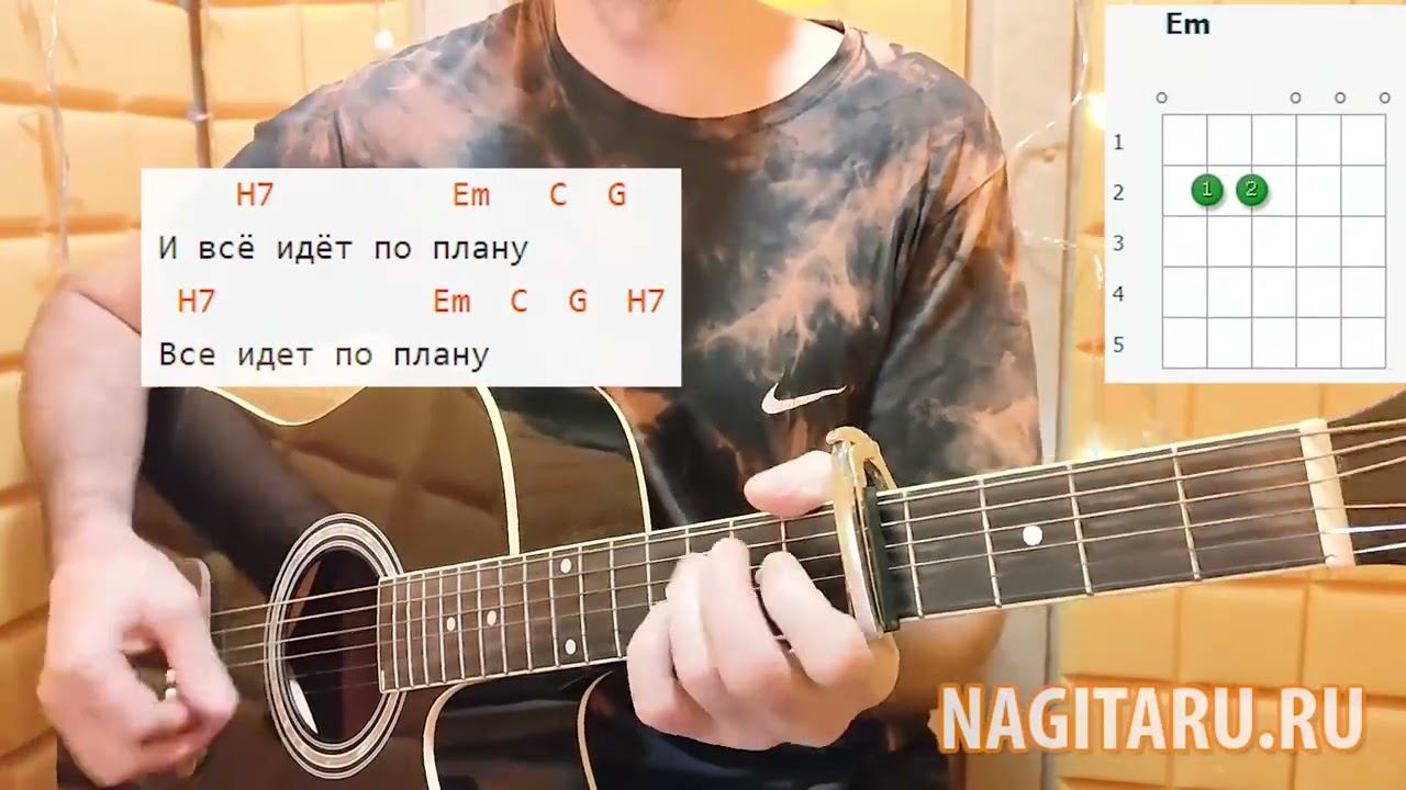 ВСЕ ИДЕТ ПО ПЛАНУ на простых аккордах. Разбор - самый легкий вариант, на гитаре смотреть онлайн