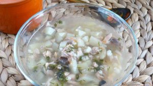 Уха из голов горбуши с кус-кусом