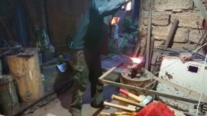 Кузнечная сварка пакета дамасской стали