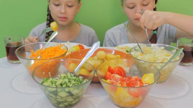 Mukbang! Овощные салаты! Мукбанг! ASMR Eating! Eating sounds! Eating show!